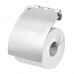 mDesign Wall Mount Toilet Tissue Paper Roll Holder and Dispenser with Cover for Bathroom Storage - Holds/Dispenses One Roll  Mounting Hardware Included - Durable Aluminum  Silver Finish - B06XH79C8C